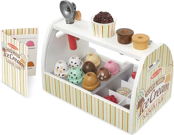 Melissa & Doug 28 Pieces Scoop & Serve Ice Cream Counter