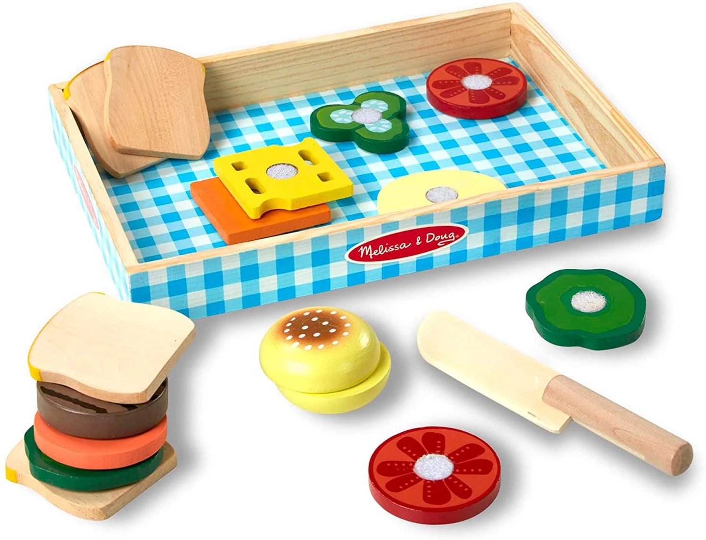 Melissa & Doug Stack your sandwich Making Set - Wooden Play Food