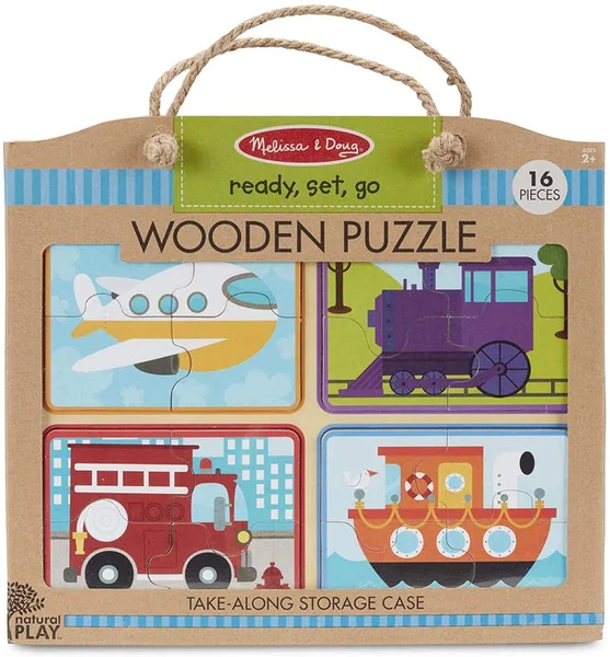 Melissa & Doug 16PC Wooden Puzzle: Ready, Set, Go