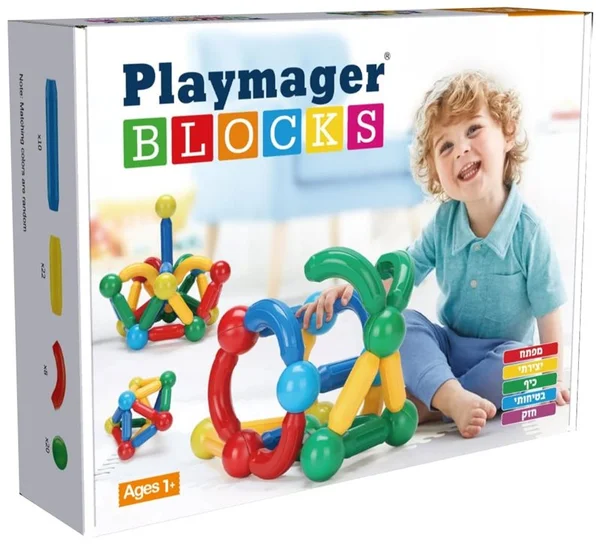 العصي والكرات المغناطيسية 60 قطعة من Playmager
